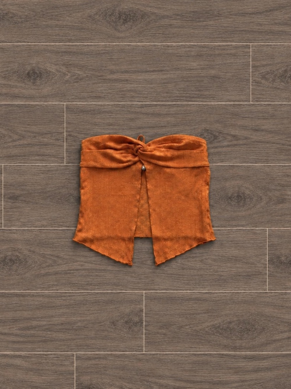 Princess Polly Orange Mani Twist-Front Tube Crop Top